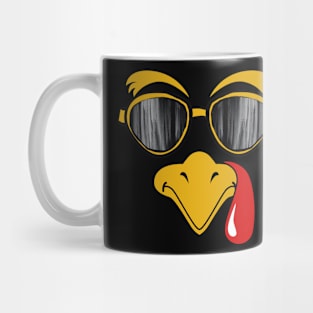 Funny Thanksgiving Turkey Face With Sunglasses Mug